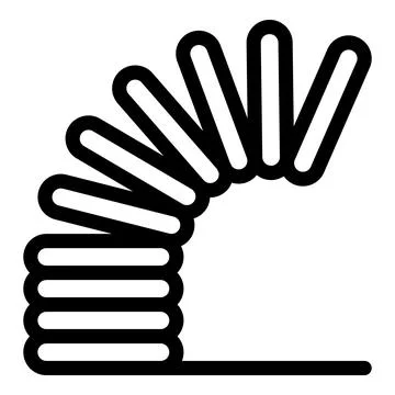 Metal spring bouncing back rebounding winding up toy Stock Illustration