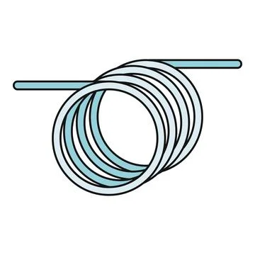 Metal spring coil wire creating elastic spiral shape Stock Illustration