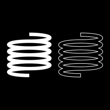 Metal spring flexible set icon white color vector illustration image solid .. 스톡 일러스트