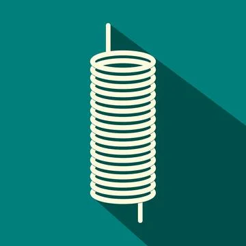 Metal spring icon, flat style Stock Illustration