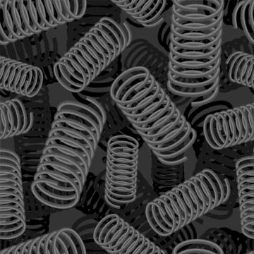 Metal spring pattern seamless. Vector background illustration Stock Illustration