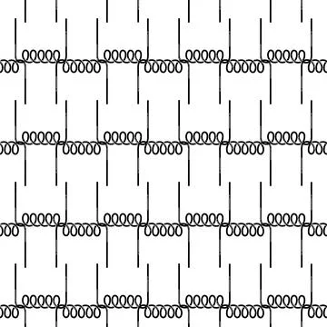 Metal spring pattern seamless vector Illustrazione stock