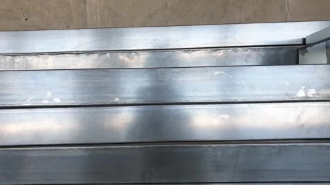 Metal square ventilation profile.Ventilating boxes metal for extract,ventilation Stock Footage 244391842