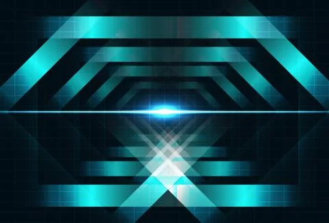 Metal squares shape light shiny technology geometric futuristic background Stock Illustration