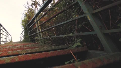 METAL STAIRS WITH GORSE Stock Footage 100287651