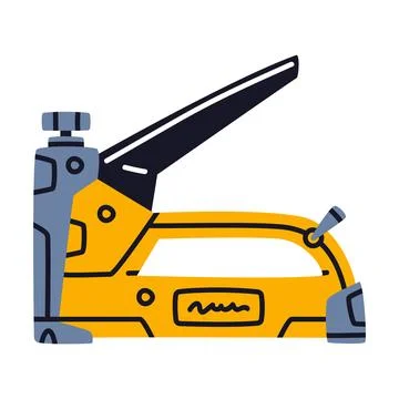Metal Staple Gun as Construction Tool Vector Illustration Stock Illustration