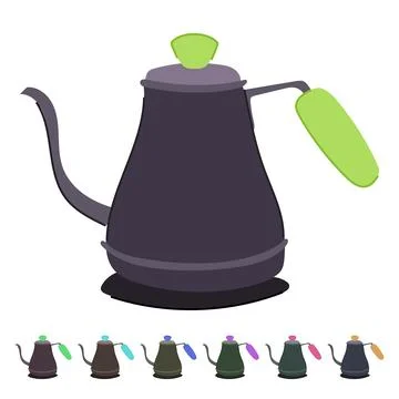 Metal steel drip kettle vector cartoon graphic Stock Illustration