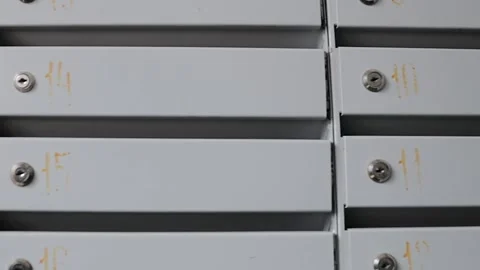 Metal storage boxes with numbers Stock Footage 236466270