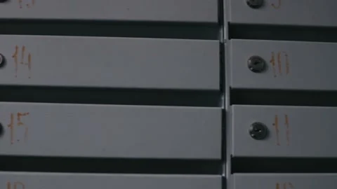 Metal storage boxes with numbers Stock Footage 237239970
