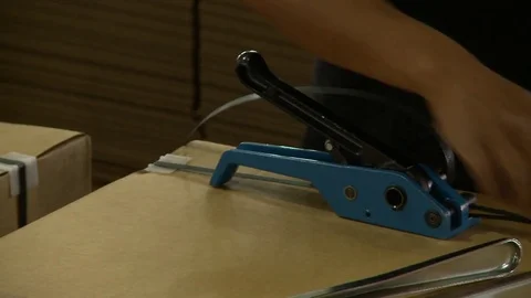 Metal strap attach Stock Footage 70952190