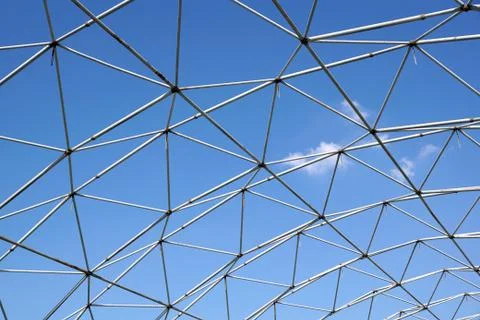 Metal structure with blue sky background Stock Photos