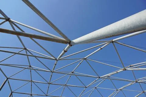 Metal structure with blue sky background Stock Photos