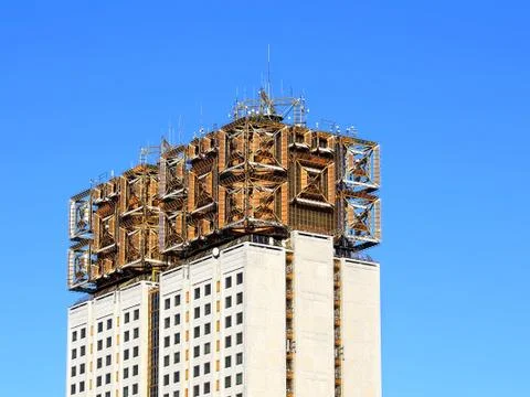 Metal structure on the building Stock Photos