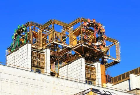 Metal structure on the building Stock Photos