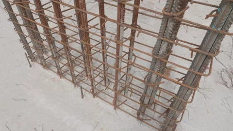 Metal structure of the building under construction Stock Footage 132495338