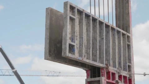 Metal structure of the building under construction Stock Footage 132495381