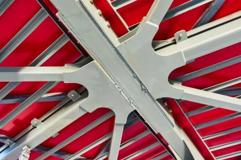 The metal structure of a building under construction Stock Photos