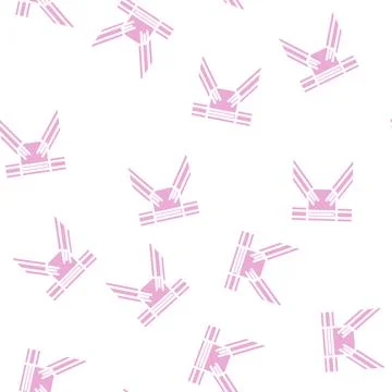 Metal structure construction part glyph vector seamless pattern イラスト素材