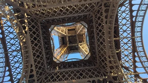 Metal structure of the Eiffel tower close up Stock Footage 312671015