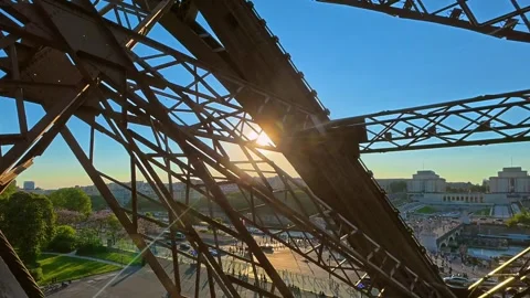 Metal structure of the Eiffel tower close up Stock Footage 312671029