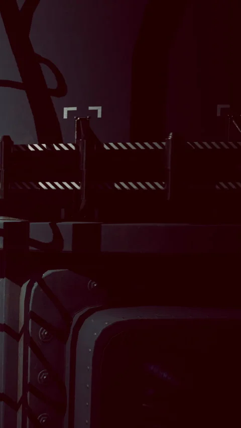 Metal structure with lines in dark environment and minimal lighting Stock Footage 341039081