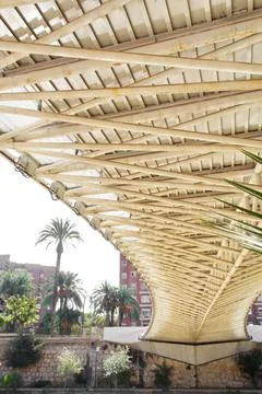 Metal structure of a modern bridge Stock Photos