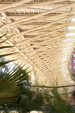 Metal structure of a modern bridge Stock Photos