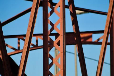 Metal structure of an old bridge Stock Photos