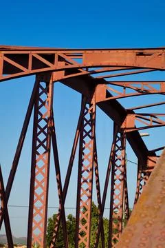 Metal structure of an old bridge Stock Photos