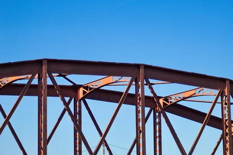 Metal structure of an old bridge Stock Photos