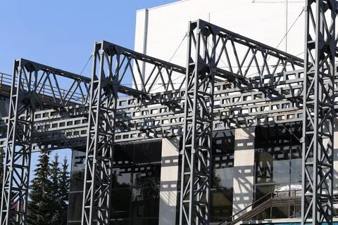 Metal structures for building extensions Fotos de archivo