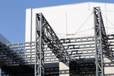 Metal structures for building extensions Stock Photos