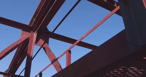 Metal structures, construction, global works, metal Stock Footage 276964884