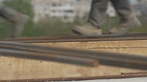 Metal structures, construction, global works, metal Stock Footage 276964991