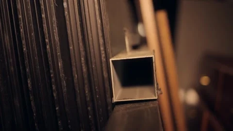 Metal structures cut out in a workshop Stock Footage 309145960