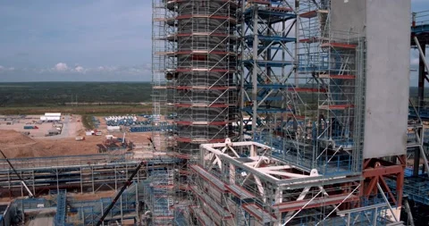 Metal structures of the largest refinery Stock Footage 138225607