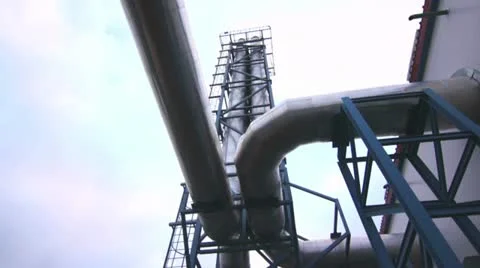 Metal structures of the plant Stock Footage 10870338