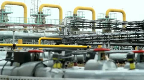 Metal structures, plant Stock Footage 10870352