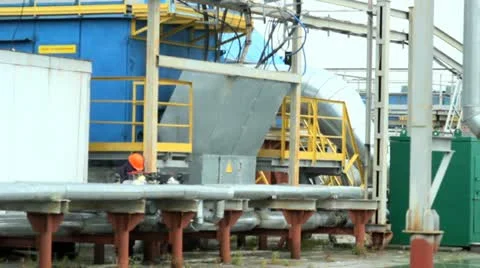 Metal structures, plant Stock Footage 10870402