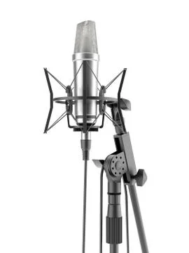 Metal studio microphone 库存插图