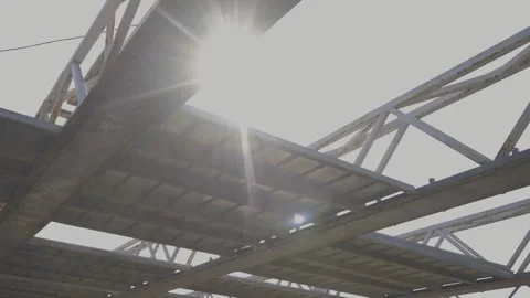 Metal supports to maintain structural integrity of water sumps Stock Footage 275634371