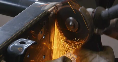 Metal Surface angle grinde Stock Footage 137607527