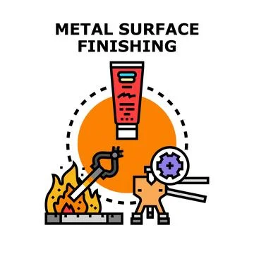 Metal surface finishing process developing modern industry Stock Illustration
