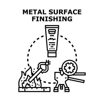 Metal surface finishing process developing modern industry Stock Illustration