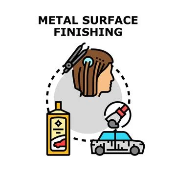 Metal surface finishing process developing modern technologies Иллюстрация