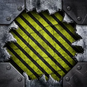 Metal surface with hole pattern punched iron sheet, illustration, 3D Foto stock