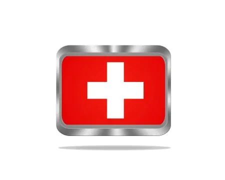 Metal switzerland flag. Stock Illustration