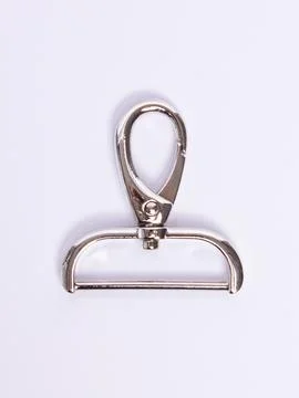 Metal swivel hook plain white background Stock Photos