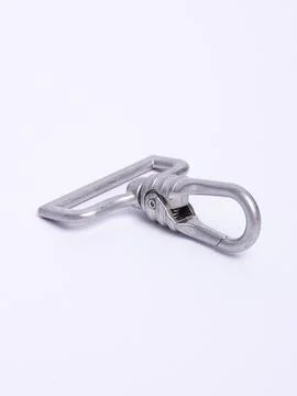 Metal swivel hook with rectangular ring variant eleven Stock Photos