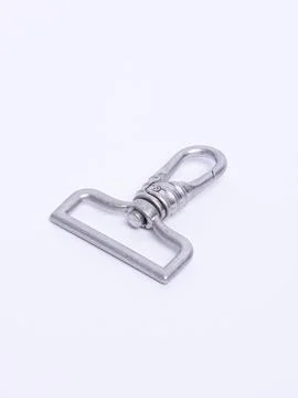 Metal swivel hook with rectangular ring variant nine Fotos Stock